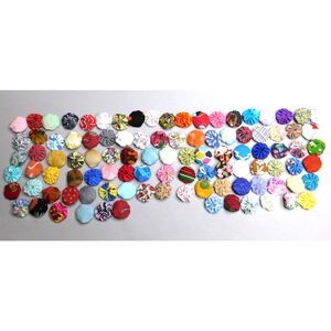 Crafting Sewing Fabric YoYos Lot of 100 Small Mostly Cotton Various Patterns